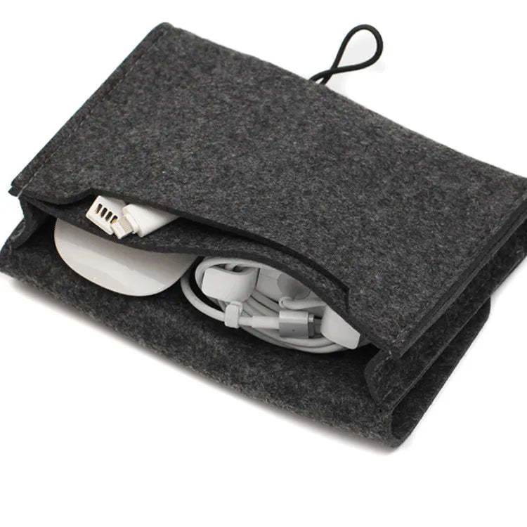 Portable Felt Storage Bag Outdoor Travel Digital Cable Electronics Accessories Organizer Charge Earphone Makeup Storage Pouches