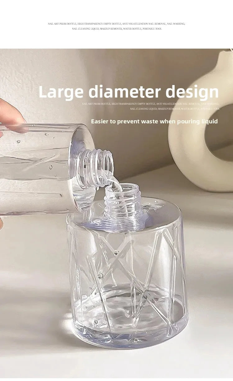 Nachfüllbare Flasche mit verschließbarem Nagelpumpenspender für Nagellack, Maniküre, Reiniger, Make-up-Entferner, Behälter mit Druckpumpe