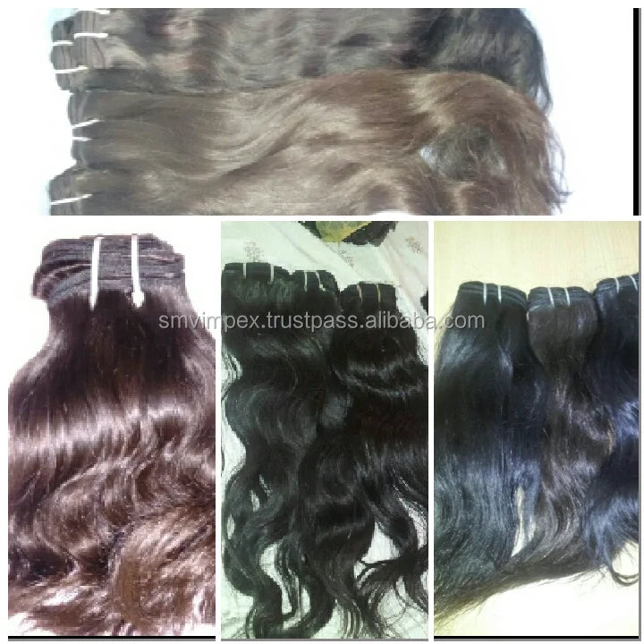 100% Unprocessed Natural Human Hair.india Best Hot 6A Hair Waft