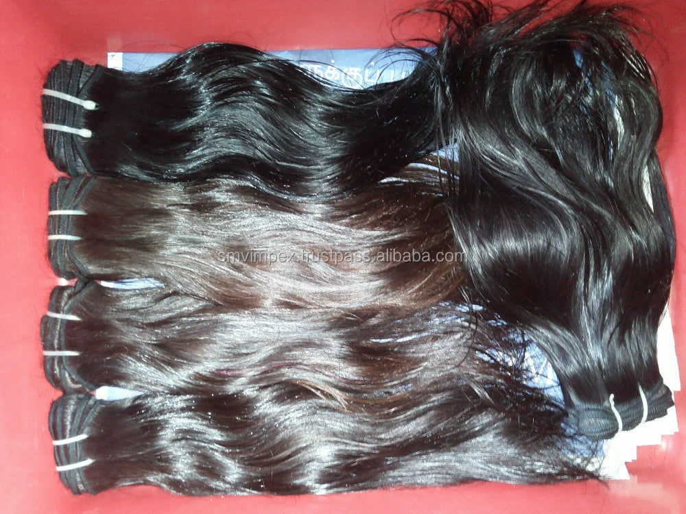100% Unprocessed Natural Human Hair.india Best Hot 6A Hair Waft