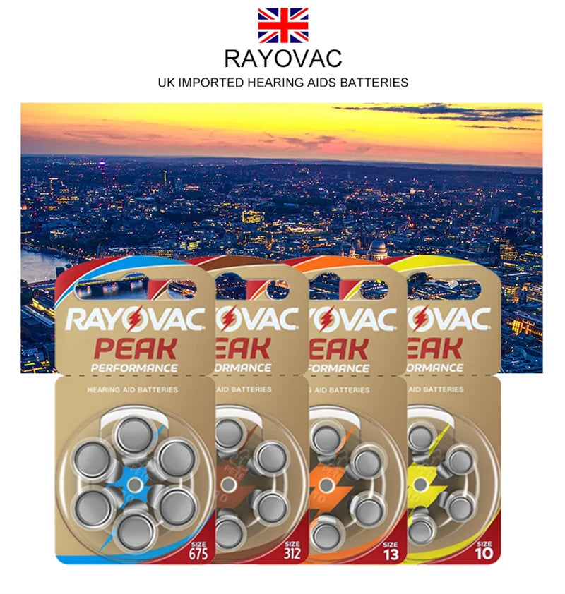 Hörgerätebatterien RAYOVAC EXTRA Zink-Luft 60 Stück Hochleistung A10 10A 10 PR70 Hörgerätebatterie A10 für Hörgeräte