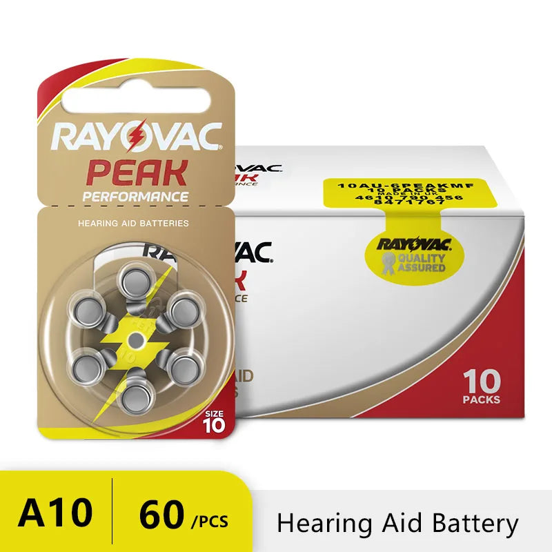 Hörgerätebatterien RAYOVAC EXTRA Zink-Luft 60 Stück Hochleistung A10 10A 10 PR70 Hörgerätebatterie A10 für Hörgeräte